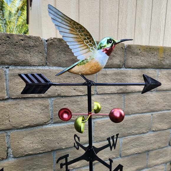 60" Weathervane Metal Hummingbird-RUBY THROATED Stake, Yard Art, Garden Decor - Picture 1 of 4